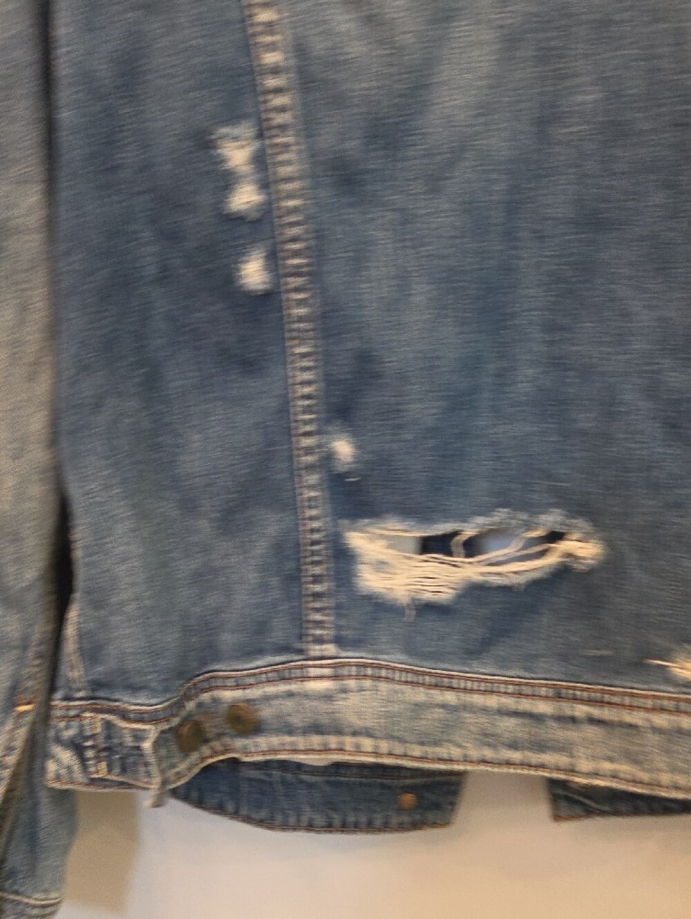 Distressed Light Blue Denim Jacket - Women - Picture 7 of 7